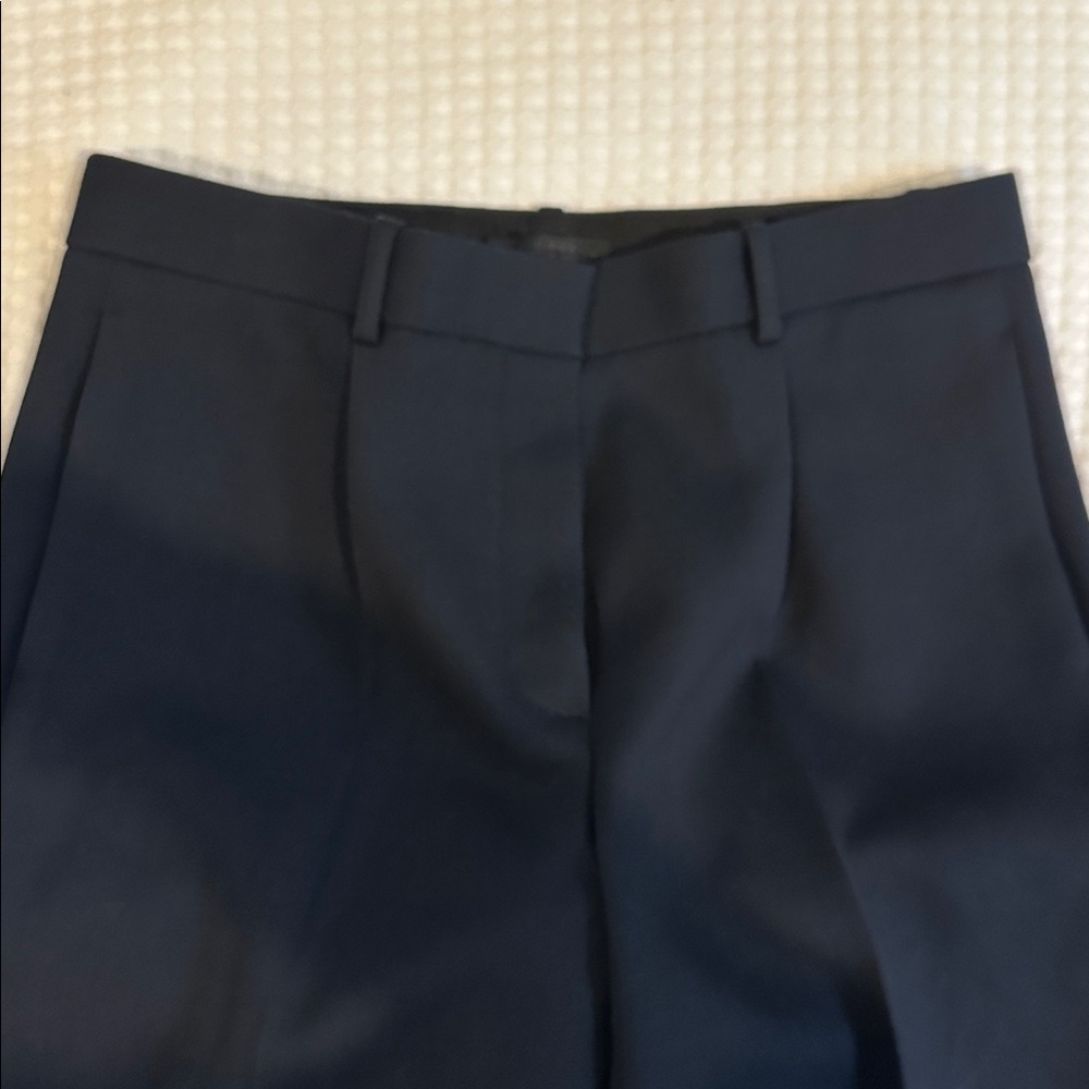 The Row Navy Wool Tailored Trousers